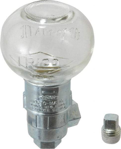 Trico - 1 Outlet, Glass Bowl, 2.5 Ounce Constant-Level Oil Reservoir - 1/4 NPT Outlet, 2-1/2" Diam x 4-1/4" High - Eagle Tool & Supply