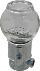 Trico - 1 Outlet, Glass Bowl, 8 Ounce Constant-Level Oil Reservoir - 1/4 NPT Outlet, 3-3/16" Diam x 6-11/16" High - Eagle Tool & Supply