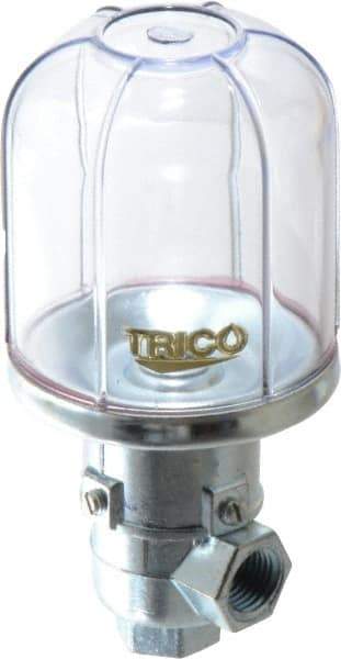 Trico - 1 Outlet, Plastic Bowl, 4 Ounce Constant-Level Oil Reservoir - 1/4 NPT Outlet, 2-5/16" Diam x 5-1/16" High - Eagle Tool & Supply