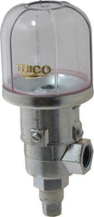 Trico - 1 Outlet, Plastic Bowl, 2 Ounce Constant-Level Oil Reservoir - 1/4 NPT Outlet, 1-15/16" Diam x 4-3/8" High - Eagle Tool & Supply