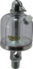 Trico - 1 Outlet, Acrylic Bowl, 2 Ounce Manual-Adjustable Oil Reservoir - 1/4 NPT Outlet, 1-15/16" Diam x 4-1/2" High - Eagle Tool & Supply