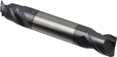 Accupro - 1/2", 5/8" LOC, 1/2" Shank Diam, 3" OAL, 2 Flute, Solid Carbide Square End Mill - Double End, AlTiN Finish, Spiral Flute, 40° Helix, Centercutting, Right Hand Cut, Right Hand Flute - Eagle Tool & Supply
