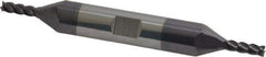Accupro - 1/8", 3/8" LOC, 3/8" Shank Diam, 3" OAL, 4 Flute, Solid Carbide Square End Mill - Double End, AlTiN Finish, Spiral Flute, 40° Helix, Centercutting, Right Hand Cut, Right Hand Flute - Eagle Tool & Supply