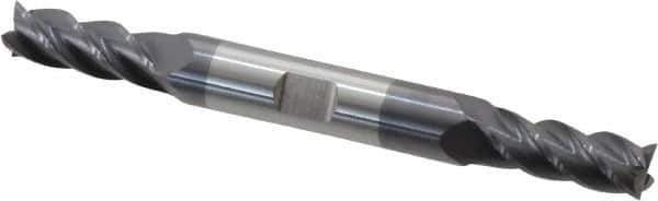 Accupro - 5/16", 3/4" LOC, 3/8" Shank Diam, 3-1/2" OAL, 4 Flute, Solid Carbide Square End Mill - Double End, AlTiN Finish, Spiral Flute, 40° Helix, Centercutting, Right Hand Cut, Right Hand Flute - Eagle Tool & Supply