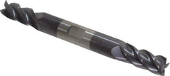 Accupro - 11/32", 3/4" LOC, 3/8" Shank Diam, 3-1/2" OAL, 4 Flute, Solid Carbide Square End Mill - Double End, AlTiN Finish, Spiral Flute, 40° Helix, Centercutting, Right Hand Cut, Right Hand Flute - Eagle Tool & Supply