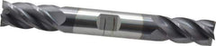 Accupro - 1/2", 1" LOC, 1/2" Shank Diam, 4" OAL, 4 Flute, Solid Carbide Square End Mill - Double End, AlTiN Finish, Spiral Flute, 40° Helix, Centercutting, Right Hand Cut, Right Hand Flute - Eagle Tool & Supply