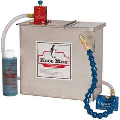 Kool Mist - 1 Outlet, 3 Gal Tank Capacity, Stainless Steel Tank Mist Coolant System - 4' Coolant Line Length, 18" Hose Length, 5/16" Nozzle Diam - Eagle Tool & Supply