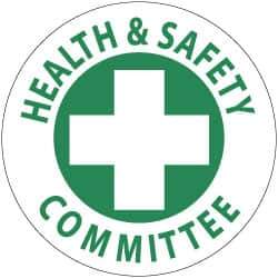 NMC - Health & Safety Committee, Hard Hat Label - Green on White, 2" Thick, For Accident Prevention - Eagle Tool & Supply