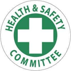 NMC - Health & Safety Committee, Hard Hat Label - Green on White, 2" Thick, For Accident Prevention - Eagle Tool & Supply