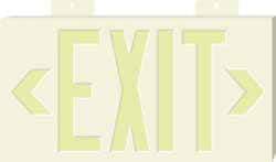 NMC - Exit, Plastic Exit Sign - 15-1/4" Wide x 8-1/4" High, Glow-in-the-Dark - Eagle Tool & Supply