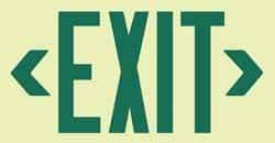 NMC - Exit, Plastic Exit Sign - 13" Wide x 7-1/2" High, Glow-in-the-Dark - Eagle Tool & Supply