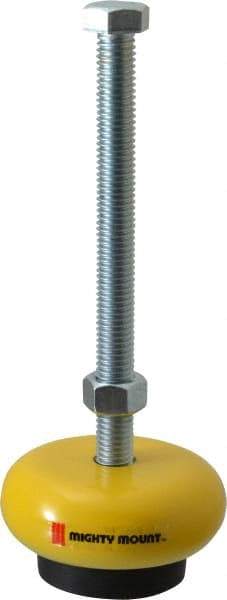 Gibraltar - 500 Lb Capacity, 1/2-13 Thread, Zinc Stud, Machine Socket Mount Leveling Mount - 6" Stud Length, 3" Base Diam, Elastomer Pad - Eagle Tool & Supply