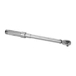 Proto - 3/8" Drive Micrometer Type Ratchet Head Torque Wrench - 16 Ft/Lb to 80 Ft/Lb Torque, 15-1/2" OAL, Ratchet Head - Eagle Tool & Supply