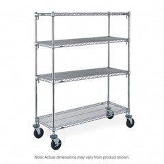 Metro - 900 Lb Capacity 4 Shelf Mobile Wire Shelving Unit - Add-On Unit - Eagle Tool & Supply