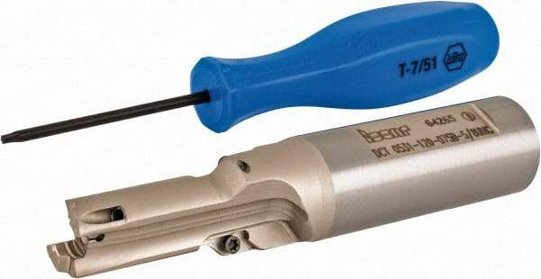 Iscar - 0.524 to 0.551" Diam, 1.2" Max Depth, 3/4" Shank Diam, 3.98" OAL, Replaceable Tip Drill - AOMT, IDI-SG, IDI-SK Insert, DCT Toolholder, Series ChamDrill - Eagle Tool & Supply