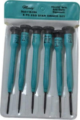 Moody Tools - 6 Piece Torx Screwdriver Set - Round Shank, Multi Handle, Bit Sizes: Torx T3, T4, T5, T6, IP8 & IP10 - Eagle Tool & Supply