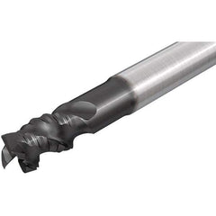 Iscar - 5/8" Diam, Coarse Pitch, 9/16" LOC, 3 Flute Solid Carbide 0.008" Corner Radius Roughing End Mill - Uncoated, 3-1/2" OAL, 5/8" Shank Diam, Single End, Extended Reach, 45° Helix - Eagle Tool & Supply