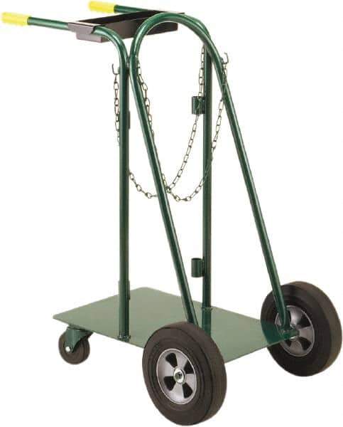 Little Giant - 600 Lb Capacity 40" OAH Cylinder Cart - Dual Grip Handle, Steel, Rubber Wheels - Eagle Tool & Supply