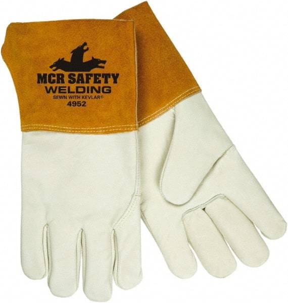 MCR Safety - Size L Unlined Cowhide Welding Glove - Wing Thumb, For MIG/TIG - Eagle Tool & Supply