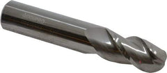 Accupro - 5/8" Diam, 1-1/4" LOC, 3 Flute Solid Carbide Ball End Mill - Uncoated, Single End, 3-1/2" OAL, 5/8" Shank Diam, Spiral Flute - Eagle Tool & Supply