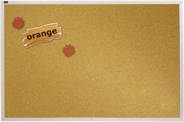 Quartet - 96" Wide x 48" High Open Cork Bulletin Board - Natural (Color) - Eagle Tool & Supply