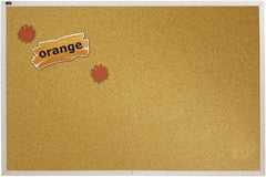 Quartet - 96" Wide x 48" High Open Cork Bulletin Board - Natural (Color) - Eagle Tool & Supply