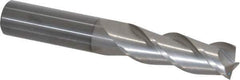 SGS - 3/4", 2-1/4" LOC, 3/4" Shank Diam, 5" OAL, 3 Flute, Solid Carbide Square End Mill - Single End, TiB2 Finish, Spiral Flute, 38° Helix, Right Hand Cut, Right Hand Flute, Series 43 - Eagle Tool & Supply