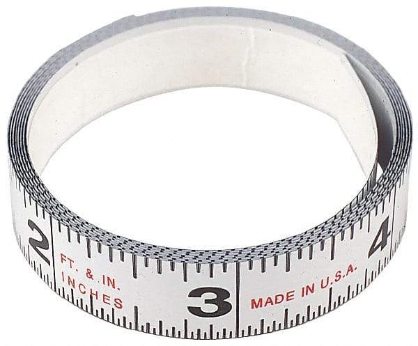 Starrett - Adhesive Tape Measures Length (Feet): 12.00 Length (Meters): 3.66 - Eagle Tool & Supply