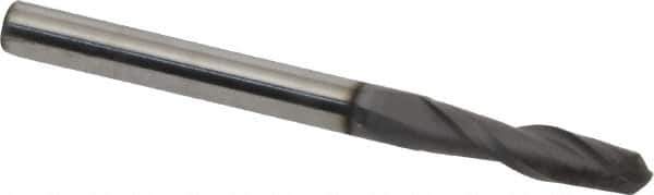 Niagara Cutter - 1/8" Diam, 1/2" LOC, 2 Flute Solid Carbide Ball End Mill - Diamond Finish, Single End, 1-1/2" OAL, 1/8" Shank Diam, Spiral Flute - Eagle Tool & Supply