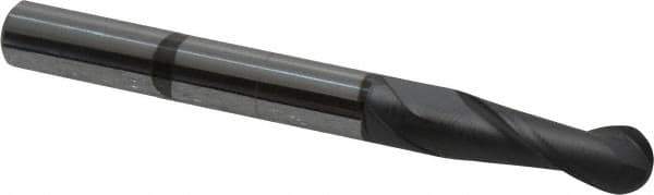 Niagara Cutter - 1/4" Diam, 3/4" LOC, 2 Flute Solid Carbide Ball End Mill - Diamond Finish, Single End, 2-1/2" OAL, 1/4" Shank Diam, Spiral Flute - Eagle Tool & Supply