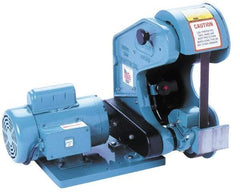 Burr King - 42 Inch Long x 1 Inch Wide Belt Grinder - 3/4 hp, 120 Volts, Vertical Belt, 530 to 5,300 Ft. per Min Belt Speed - Eagle Tool & Supply