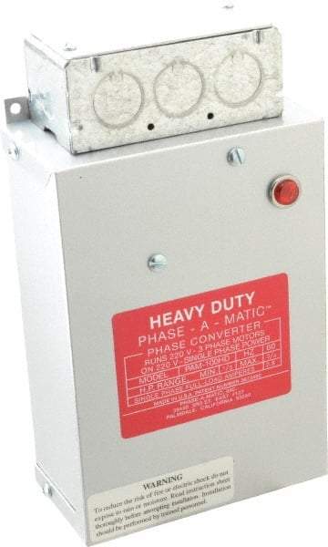 Made in USA - 1/3 to 3/4 hp Static Phase Converter - Eagle Tool & Supply