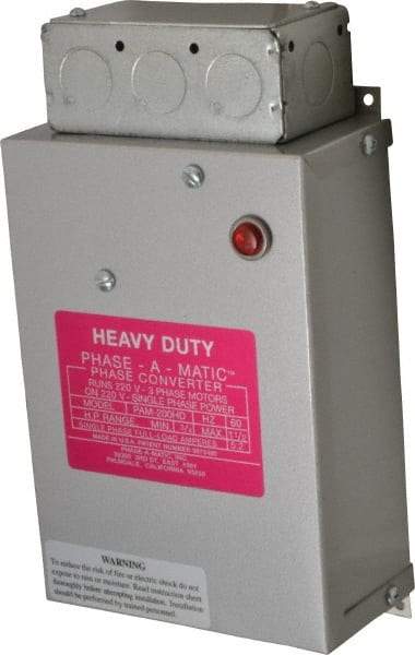 Made in USA - 3/4 to 1-1/2 hp Static Phase Converter - Eagle Tool & Supply