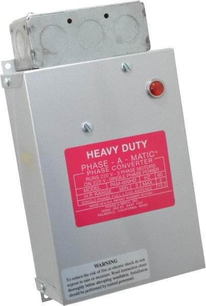 Made in USA - 3 to 5 hp Static Phase Converter - Eagle Tool & Supply