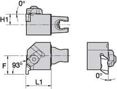 Kennametal - NG2L Insert, 30mm Head Length, 0.79mm Min Groove Width, Modular Grooving Cutting Unit Head - Right Hand Cut, System Size KM25, Series Top Notch - Eagle Tool & Supply