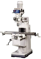 Vectrax - 10" Table Width x 54" Table Length, Electronic Variable Speed Control, 3 Phase Knee Milling Machine - NT40 Spindle Taper, 5 hp - Eagle Tool & Supply