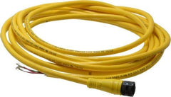 Brad Harrison - 4 Amp, 1/2-20 UNF Female Straight to Pigtail Cordset Sensor and Receptacle - 250 VAC/VDC, 3.70m Cable Length, IP67 Ingress Rating - Eagle Tool & Supply