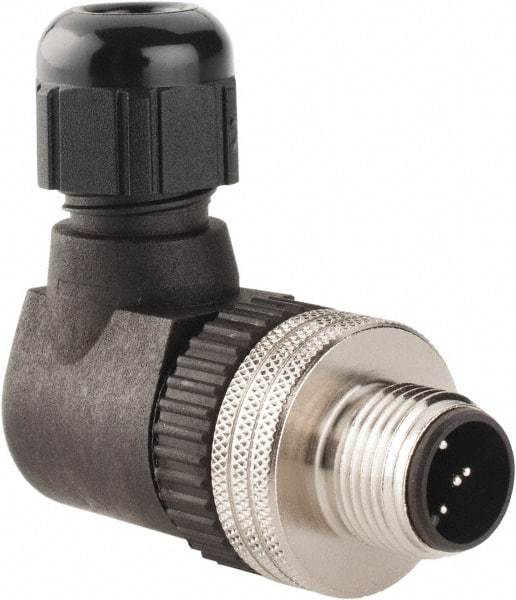 Brad Harrison - 4 Amp, Male 90° Field Attachable Connector Sensor and Receptacle - 30 VAC, 36 VDC, IP67 Ingress Rating - Eagle Tool & Supply