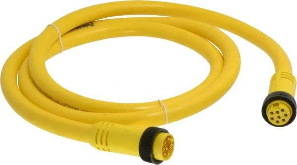 Brad Harrison - 7 Amp, Female Straight, Male Straight Cordset Sensor and Receptacle - 600 Volt, 1.83m Cable Length, IP67 Ingress Rating - Eagle Tool & Supply