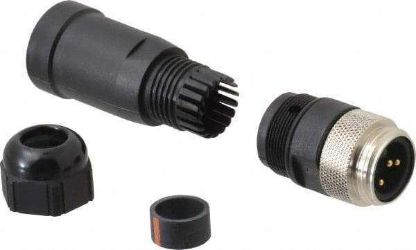 Brad Harrison - 13 Amp, Male Straight Field Attachable Connector Sensor and Receptacle - 600 VAC/VDC, IP67 Ingress Rating - Eagle Tool & Supply