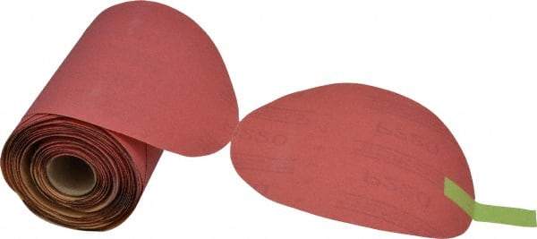 3M - 6" Diam, 220 Grit FEPA, Aluminum Oxide Adhesive PSA Disc - Very Fine Grade, Red, A Weighted Backing, Flexible, Use with Random Orbital Sanders - Eagle Tool & Supply