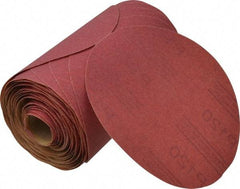 3M - 6" Diam, 120 Grit FEPA, Aluminum Oxide Adhesive PSA Disc - Fine Grade, Red, A Weighted Backing, Flexible, Use with Random Orbital Sanders - Eagle Tool & Supply