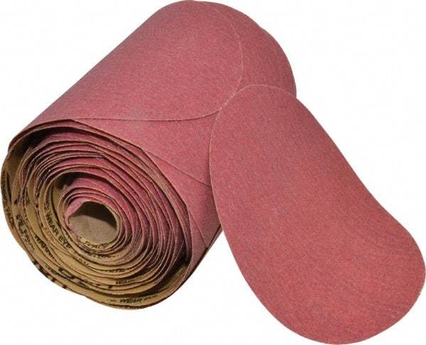 3M - 6" Diam, 80 Grit FEPA, Aluminum Oxide Adhesive PSA Disc - Medium Grade, Red, D Weighted Backing, Flexible, Use with Random Orbital Sanders - Eagle Tool & Supply