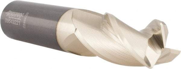 Accupro - 3/4", 3 Flute, Single End, Solid Carbide, 0.09" Corner Radius End Mill - 4" OAL, 37° Helix, Right Hand Flute, 1" LOC, Right Hand Cut - Eagle Tool & Supply