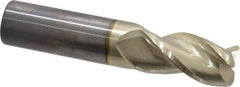 Accupro - 1", 3 Flute, Single End, Solid Carbide, 0.12" Corner Radius End Mill - 5" OAL, 37° Helix, Right Hand Flute, 2" LOC, Right Hand Cut - Eagle Tool & Supply