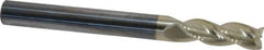 Accupro - 1/4", 3 Flute, Single End, Solid Carbide, 0.015" Corner Radius End Mill - 2-1/2" OAL, 37° Helix, Right Hand Flute, 3/4" LOC, Right Hand Cut - Eagle Tool & Supply