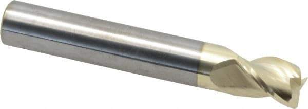 Accupro - 1/2", 3 Flute, Single End, Solid Carbide, 0.02" Corner Radius End Mill - 3" OAL, 37° Helix, Right Hand Flute, 5/8" LOC, Right Hand Cut - Eagle Tool & Supply