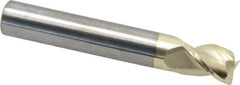 Accupro - 3/8", 3 Flute, Single End, Solid Carbide, 0.045" Corner Radius End Mill - 2-1/2" OAL, 37° Helix, Right Hand Flute, 1/2" LOC, Right Hand Cut - Eagle Tool & Supply