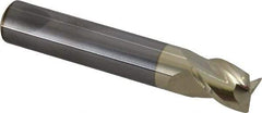 Accupro - 1/2", 3 Flute, Single End, Solid Carbide, 0.03" Corner Radius End Mill - 3" OAL, 37° Helix, Right Hand Flute, 5/8" LOC, Right Hand Cut - Eagle Tool & Supply