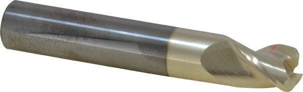 Accupro - 1/2", 3 Flute, Single End, Solid Carbide, 0.09" Corner Radius End Mill - 3" OAL, 37° Helix, Right Hand Flute, 5/8" LOC, Right Hand Cut - Eagle Tool & Supply